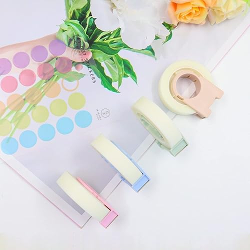 Miniatura 7 de Paquete de 4 cintas invisibles con mini dispensador, cinta mágica de 12 pulgada, cinta transparente para escribir, reparación portátil para oficina,