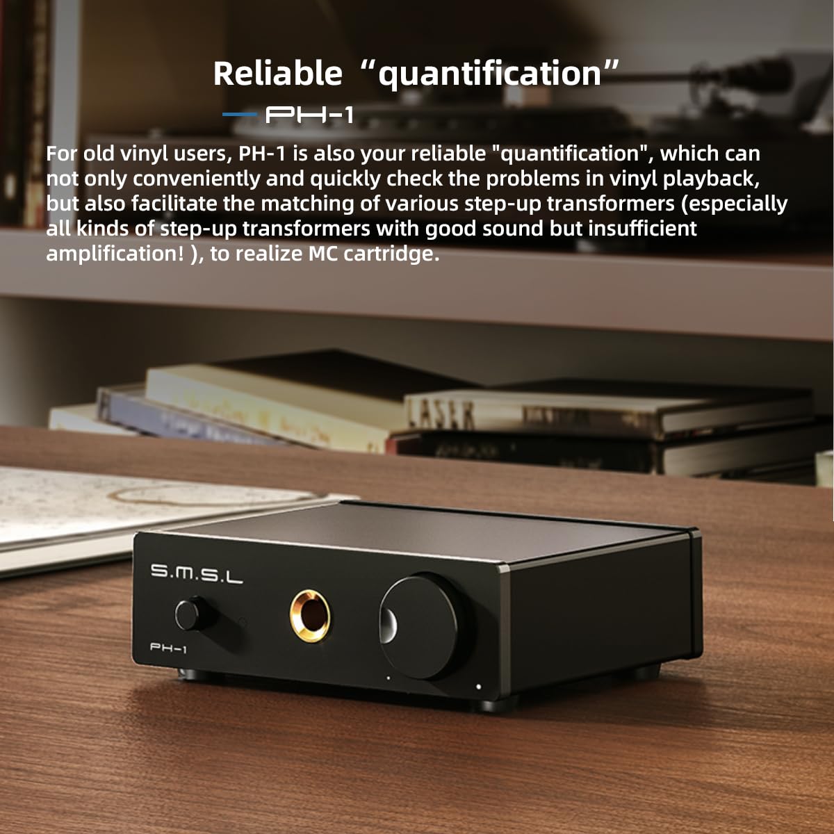 S.M.S.L PH-1 Phono Preamp For MM Turntable, MM Phono Amp Preamplifier For Phonograph Record Player Active Speakers, RCA/6.35mm Headphone Amplifier Pre-amp With Gain 46dB DC5V Power - View #7