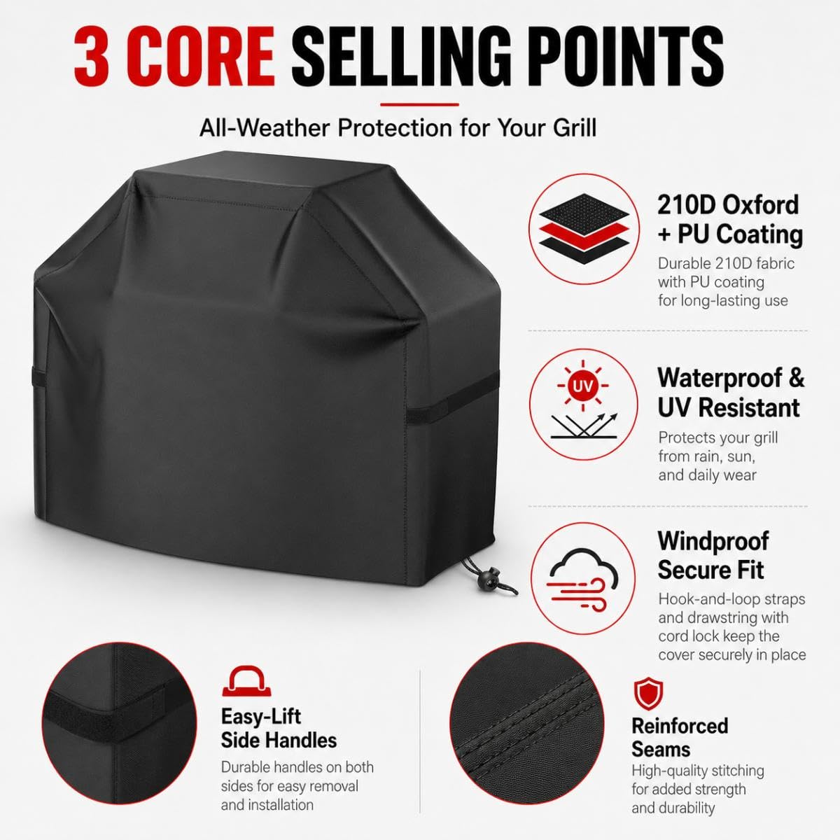 Funda Barbacoa Impermeable para Campingaz 3 Series Classic LS Plus | Cubierta para Barbacoa Gas Resistente Intemperie Funda Protectora Polvo Cubierta BBQ Anti Viento Nieve Sol Humedad Exterior