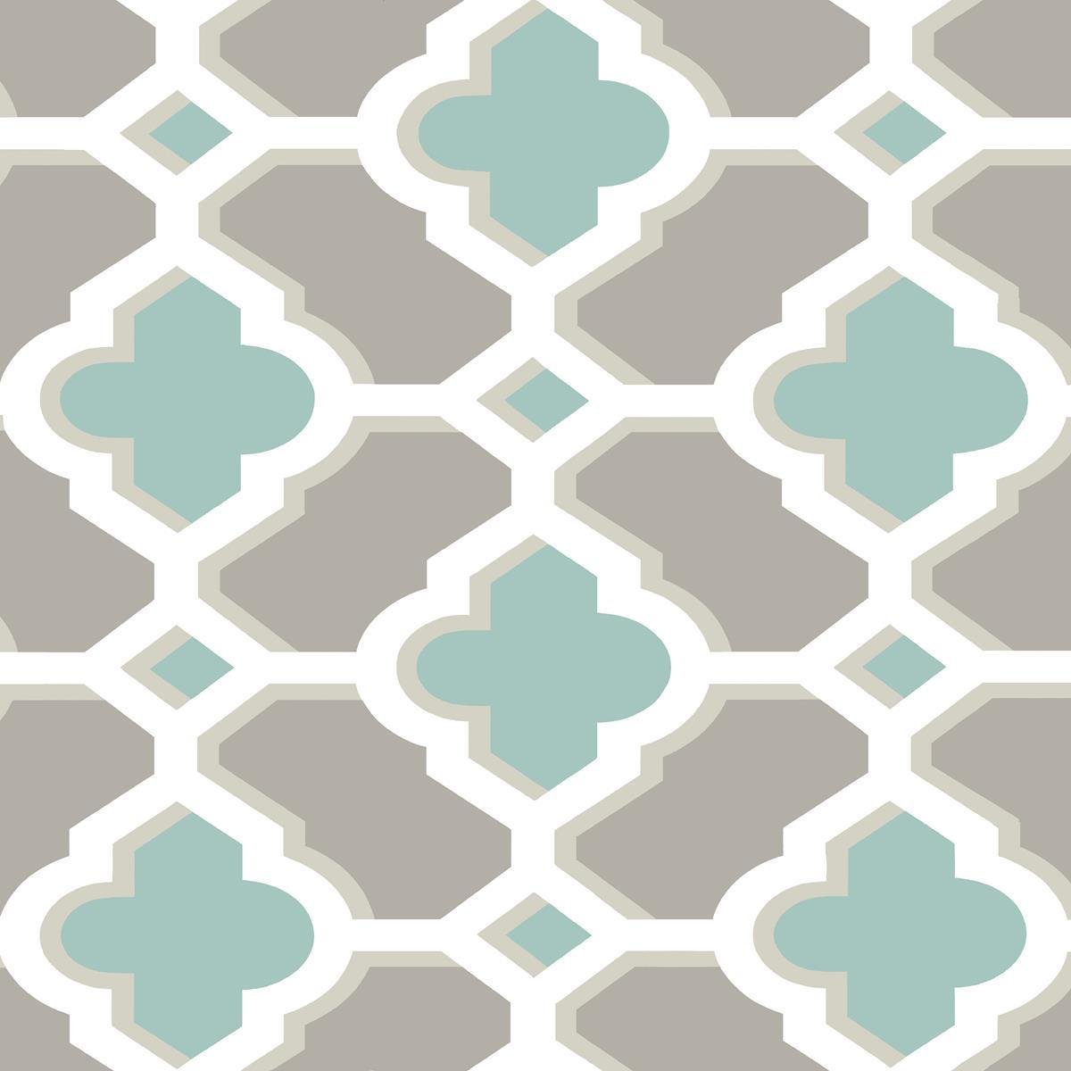 FD24123 - Solstice Quatrefoil Teal Fine Decor Wallpaper, Teal - Fd24123