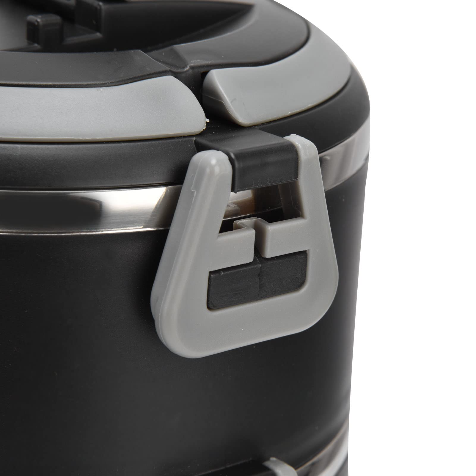 Contenitori per alimenti termici Bento Box per adulti impilabili in acciaio inossidabile per picnic in campeggio scolastico(Nero)