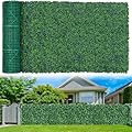 Grooy Artificial Boxwood Roll Panels,60"x 120"(50 sq.ft) UV-Anti Faux Ivy Leaves Privacy Fence Screen Grass Wall Roll Panels for Indoor Home Decor and Outdoor Garden Backyard