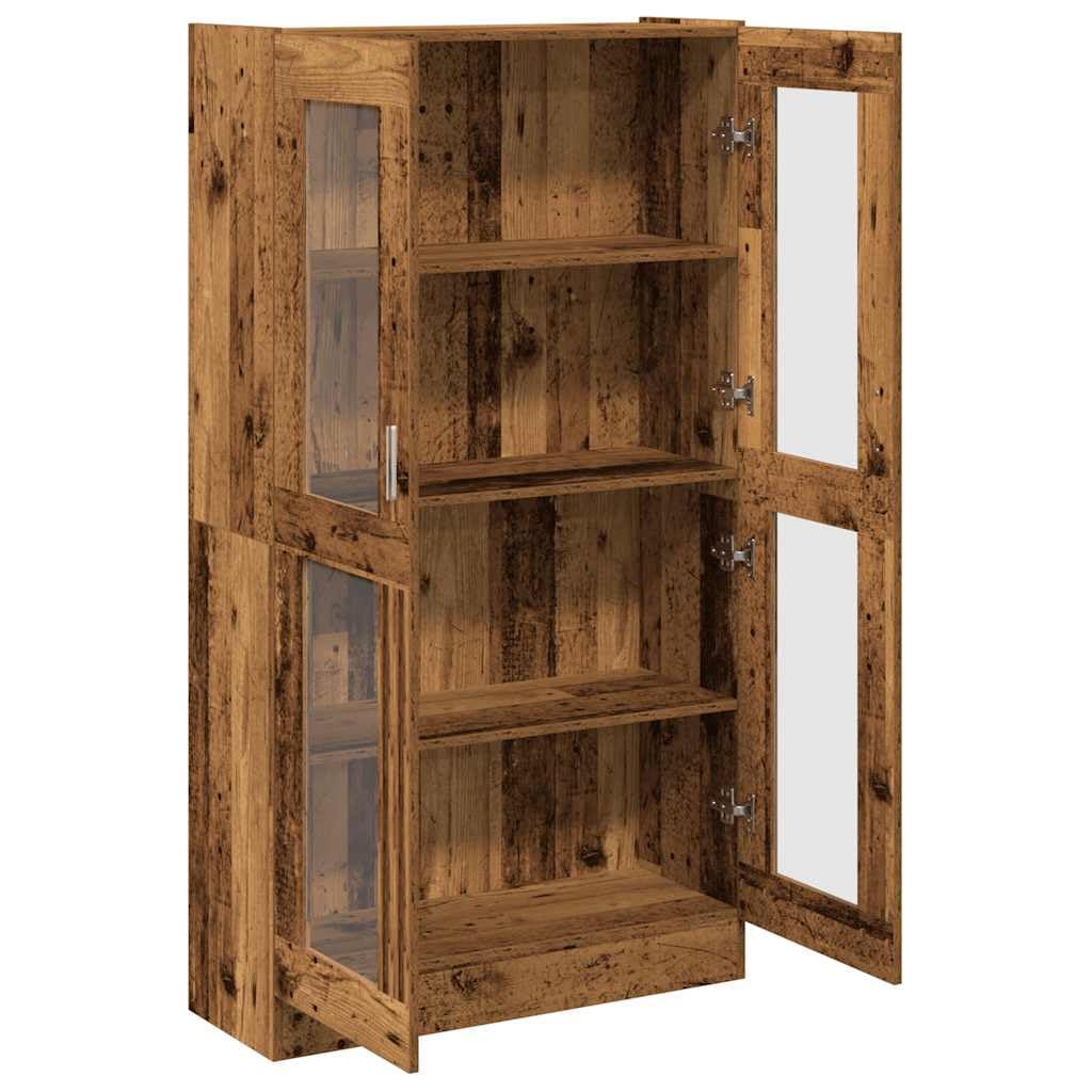 Vitrina de Cristal,Vitrina Salón,Mueble de Salón,Aparador Comedor,Aparador Cocina,Estantería Oficina,con Estantes PuertasAparador Madera ingeniería Madera Envejecida 82,5x30,5x150 cm
