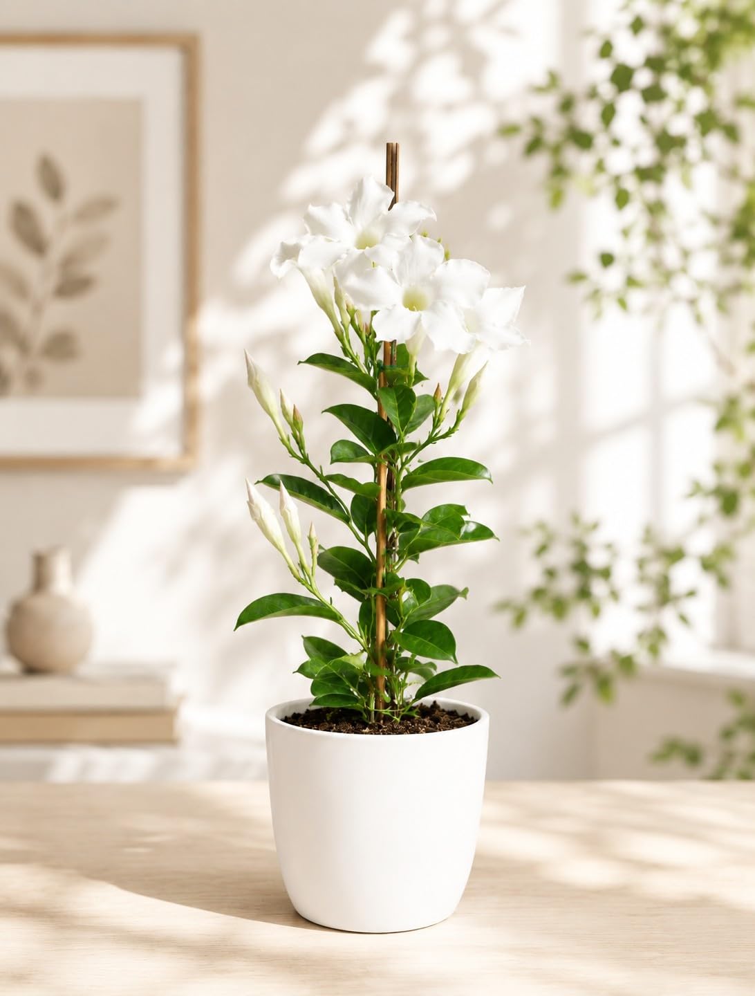 White Mandevilla Boliviensis Outdoor Live Plant | Beautiful White