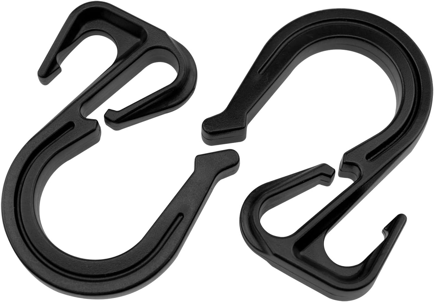 Elastic Rope Hook Cargo net Hook Black Bungee Rope Hook for Bungee net, Cargo net, Truck net, Garage and General Outdoor Equipment to Reduce Resistance and Vibration 15pcs