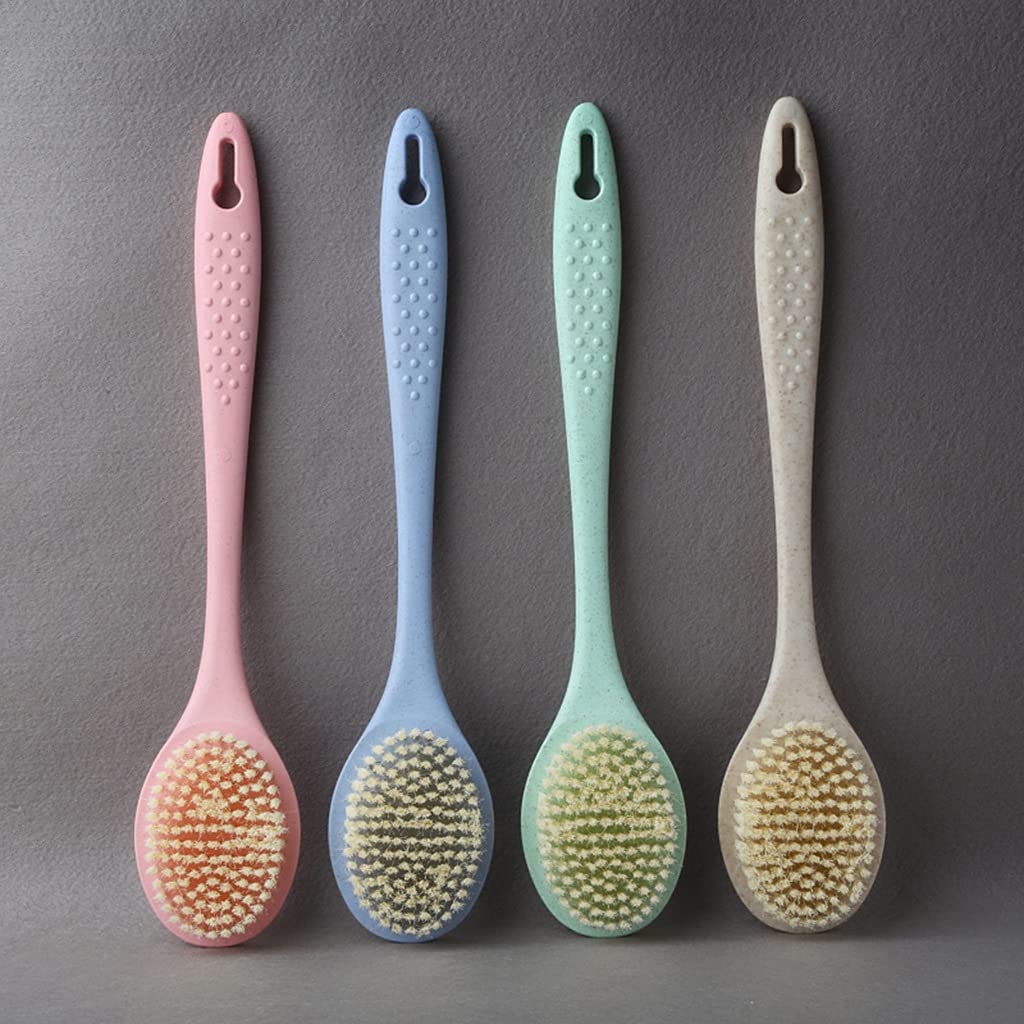Cepillo para el Cuerpo Exfoliante Cepillo Multifuncional para la Piel con cerdas Suaves de Nailon, Mango Antideslizante de Punto Convexo de Trigo Respetuoso con el Medio Ambiente (Color : A