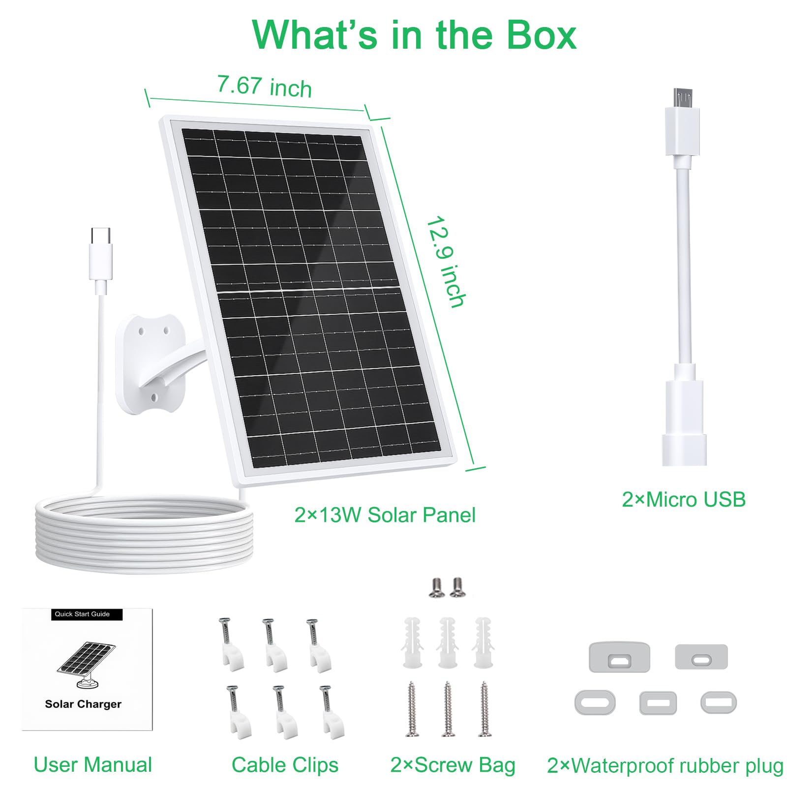 Amazon.co.jp: FUTUREZEN 13W ソーラーパネル Eufyカメラ用 5V USB/USB