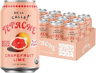 De La Calle Tepache - Grapefruit Lime - Modern Mexican Soda - Craft Fermented Pineapple Sparkling Beverage - Certified Organic, Non-Alcoholic, Healthy Soda, Low Sugar, Low Calorie, Non-GMO