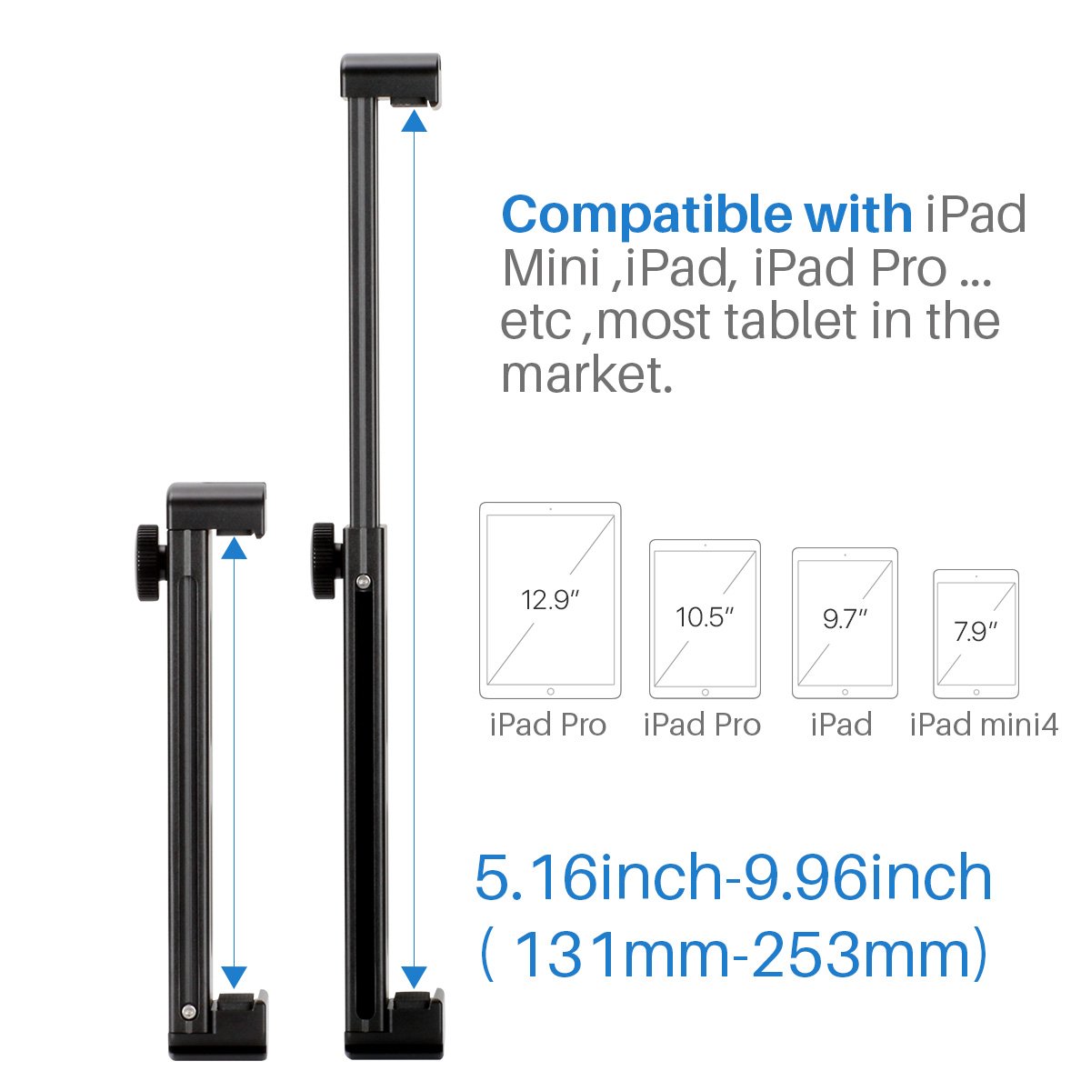 Produktbild von Ulanzi Metall-Tablet-Stativadapter Aus Aluminium – Mit Cold Shoe & 1/4"-Gewinde Für IPad, Surface Pro & Mehr