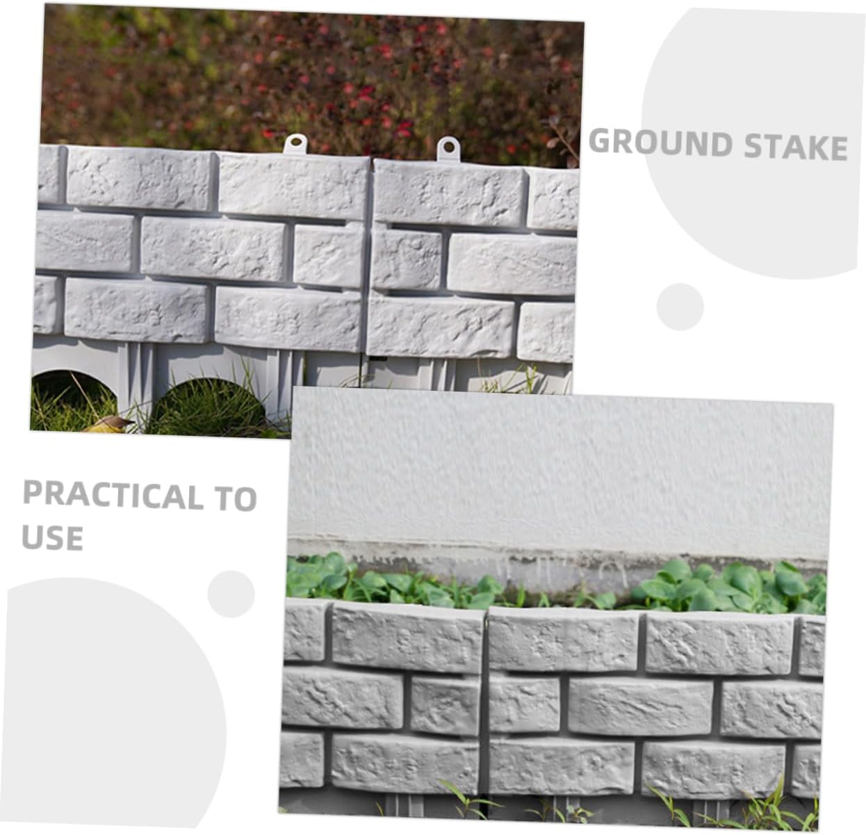 3pcs Plastic Decorative Fence Panels Vinyl Garden Fencing for Picket Fence Stakes Easy Assembly Decorative Fencing for Backyard Garden Flowerbeds