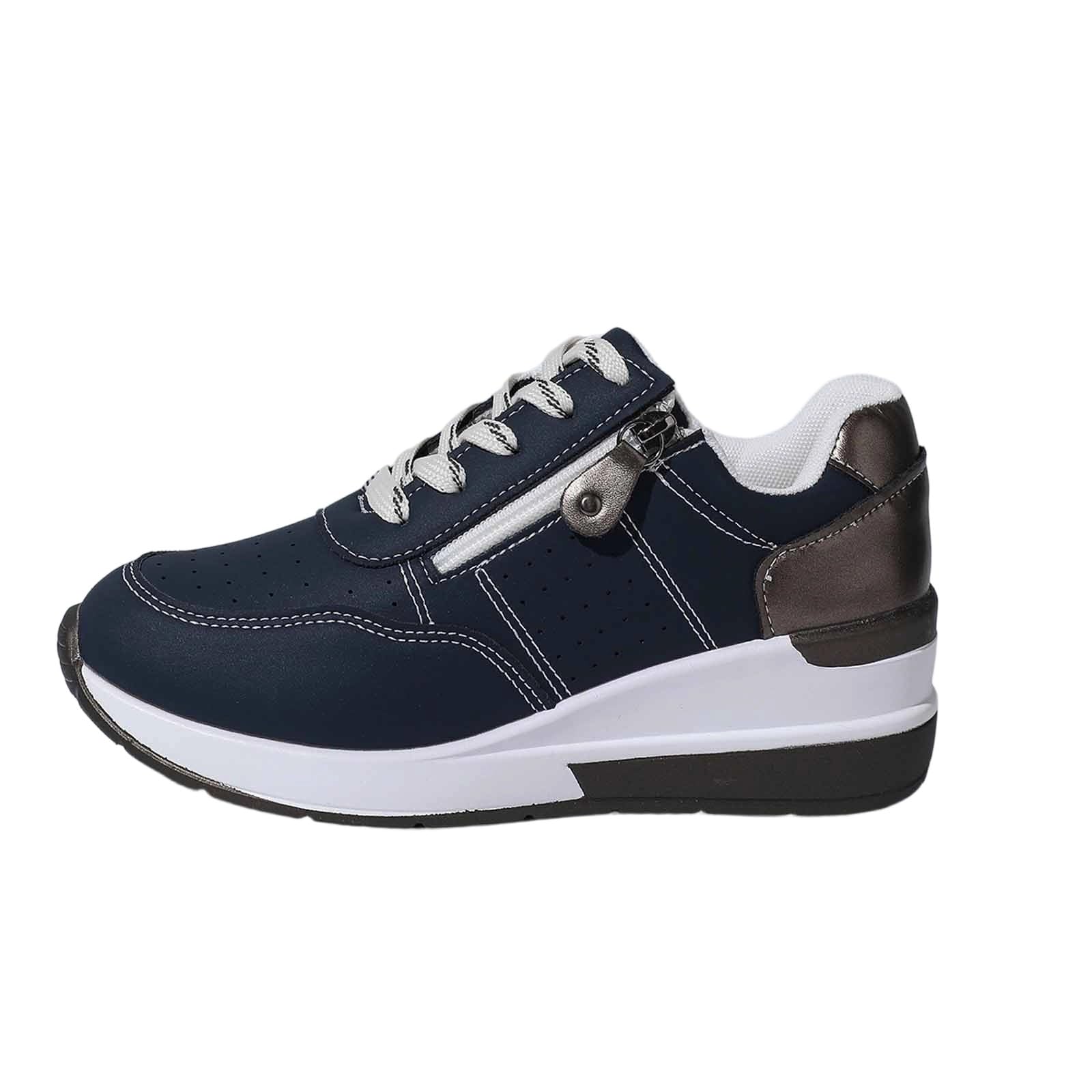Générique Baskets Orthopédiques avec Fermeture éclair, Baskets Décontractées avec Soutien De La Voûte Plantaire pour Femme, Chaussures De Tennis Confortables à Enfiler