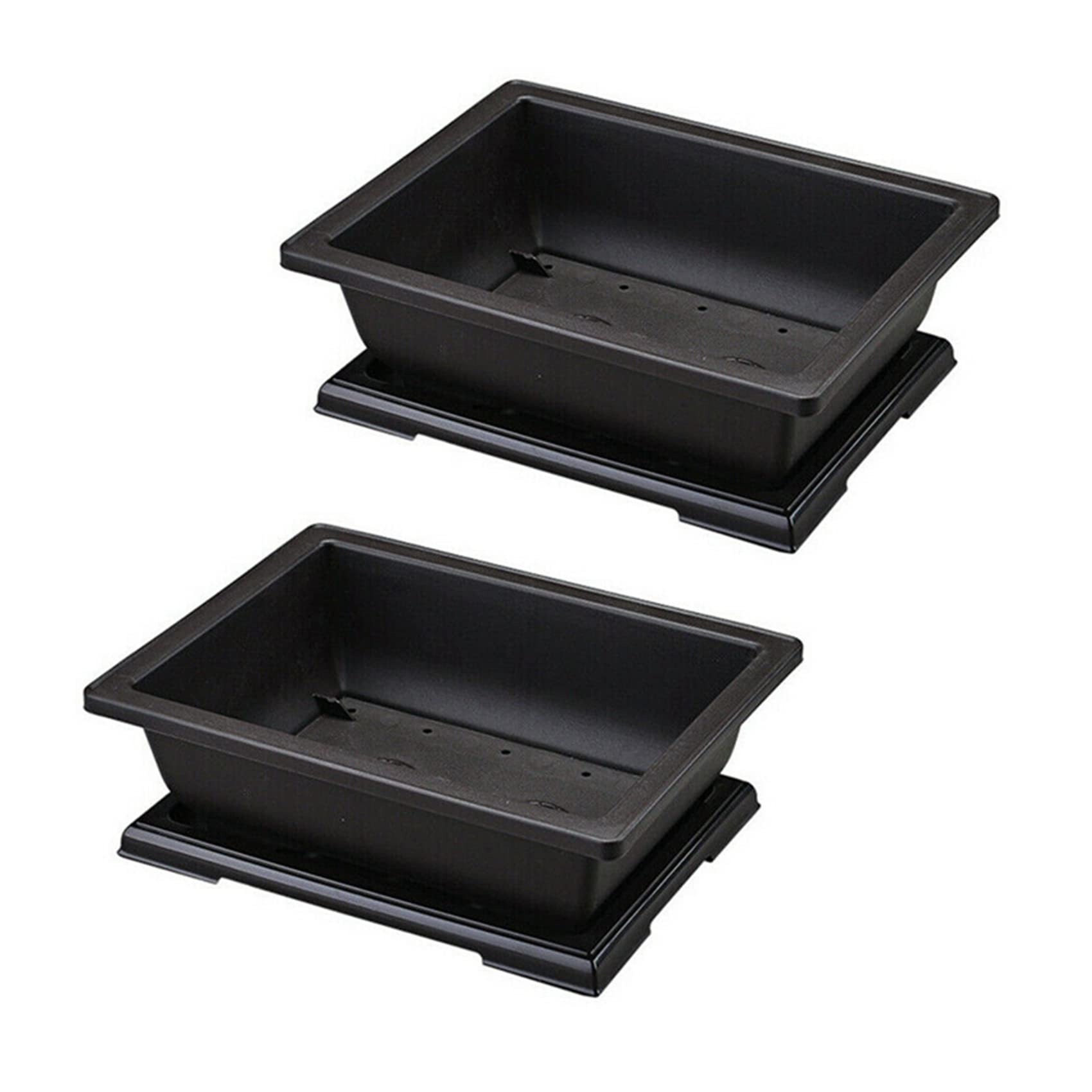 cdymrl 2X Large Flower Pot Rectangle Bonsai Nursery Planter Balcony Container 29X21X10.5cm