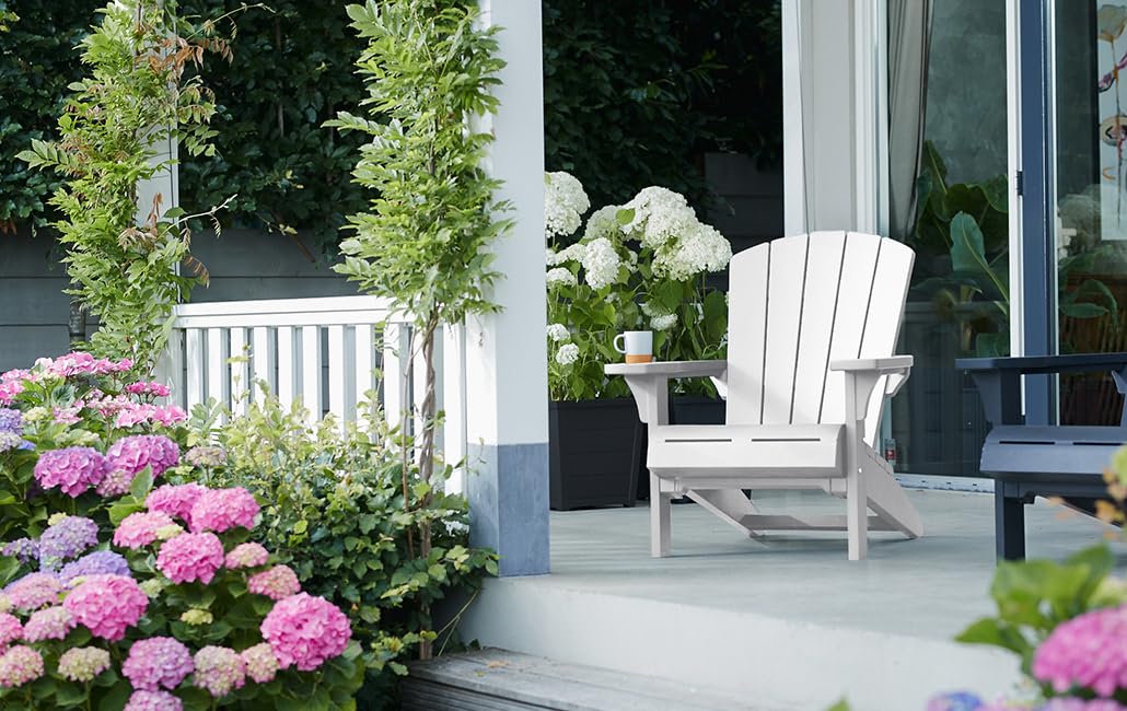 Keter - Chaise de Jardin Adirondack - Blanc - Style Bois