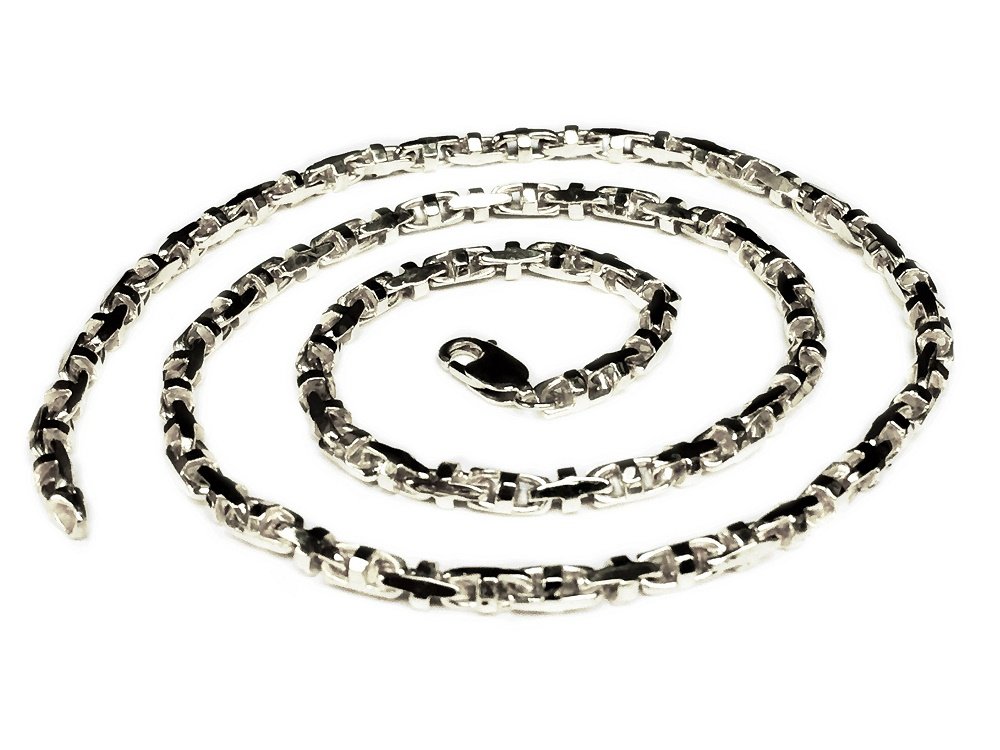 14k Solid White Gold Anchor Mariner Link Chain Necklace 4 MM 35 grams 18"