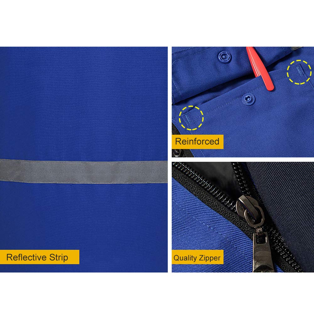 Chaqueta de trabajo de seguridad de algodón, S/160 Chaqueta de trabajo impermeable reflectante para exteriores para exteriores de alta visibilidad para construcción, conducción, obras viales, rojo