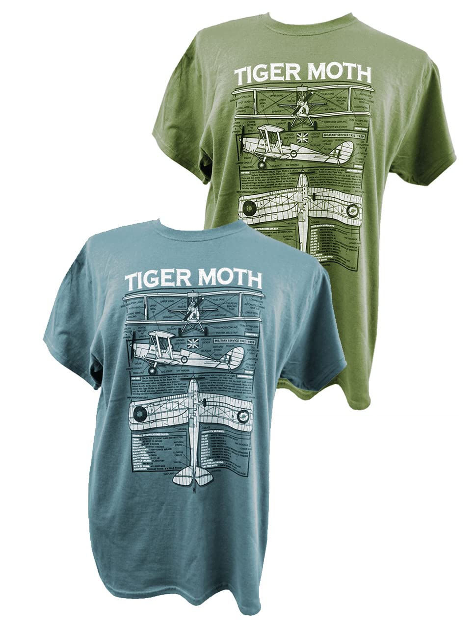 The Wooden Model Company Ltd Blackburn Buccaneer RAF Cold War Military Aircraft T Shirt Blueprint Design Olive Green