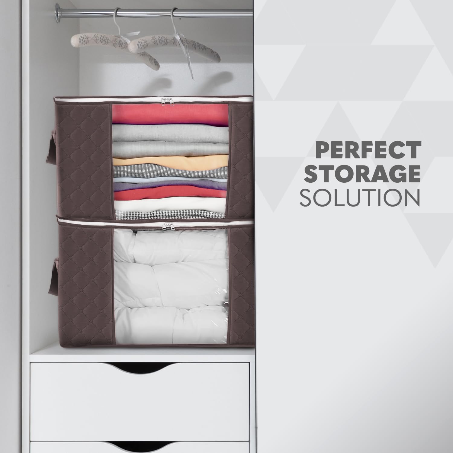 Delka 90L Storage Bags with Lids, Large Storage Boxes with lids, Storage Unit for Clothes Duvets, Blankets, Toys - Image 4