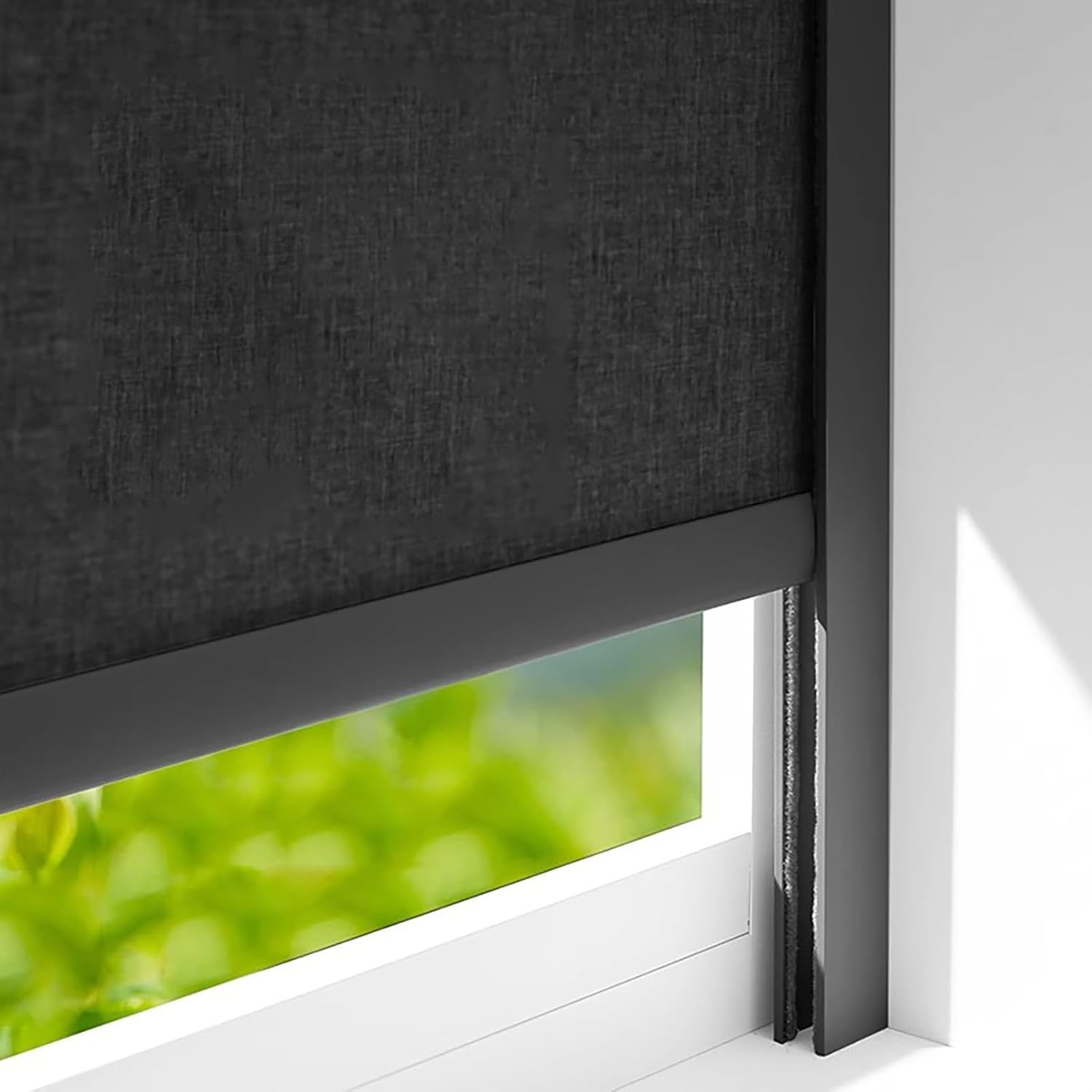 JvFbjLF U-shaped Aluminium Light-blocking Strip, Designed Specifically For Roller Blinds(Black 2pcs,75cm/29.5inch)