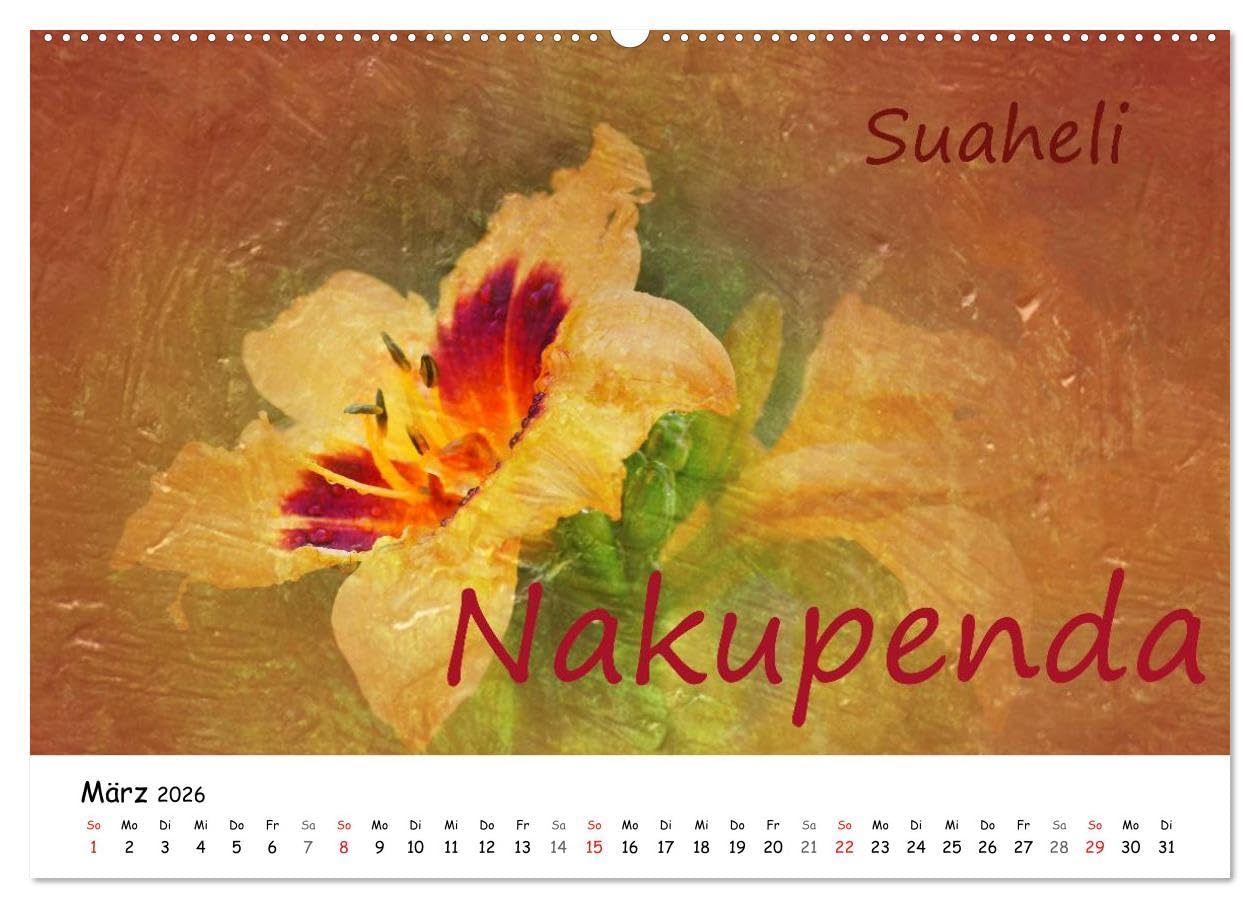 Ich liebe Dich (Wandkalender 2026 DIN A2 quer), CALVENDO Monatskalender: Ich liebe Dich - In den verschiedensten Sprachen der Welt unterlegt mit ... stimmungsvollen Bildern (CALVENDO Natur)