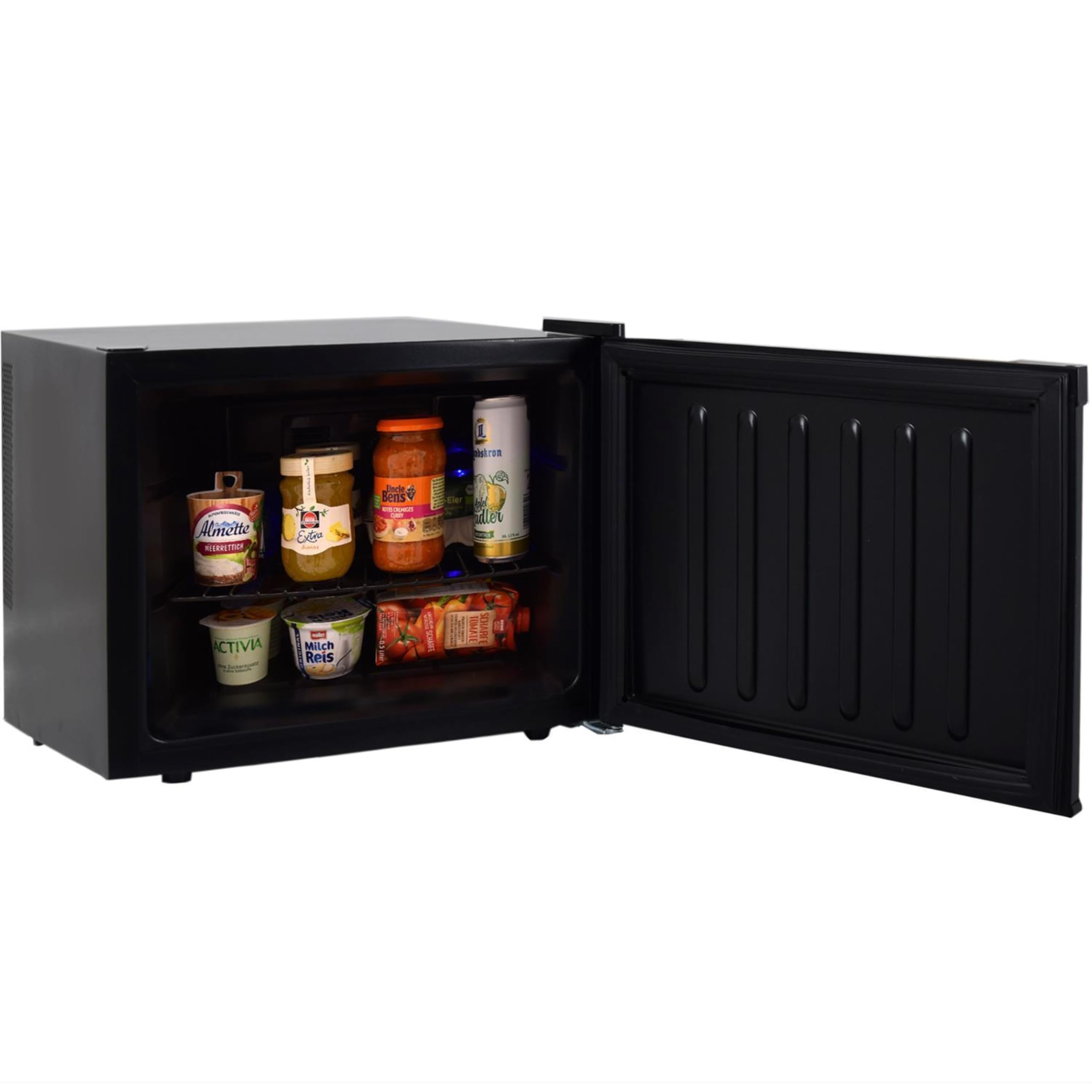 Syntrox Germany 35 l Kleiner Mini Kühlschrank schwarz Bundal | Barkühlschrank | Minibar, geräuscharm, kompakt, LED-Innenbeleuchtung, leicht zu reinigen