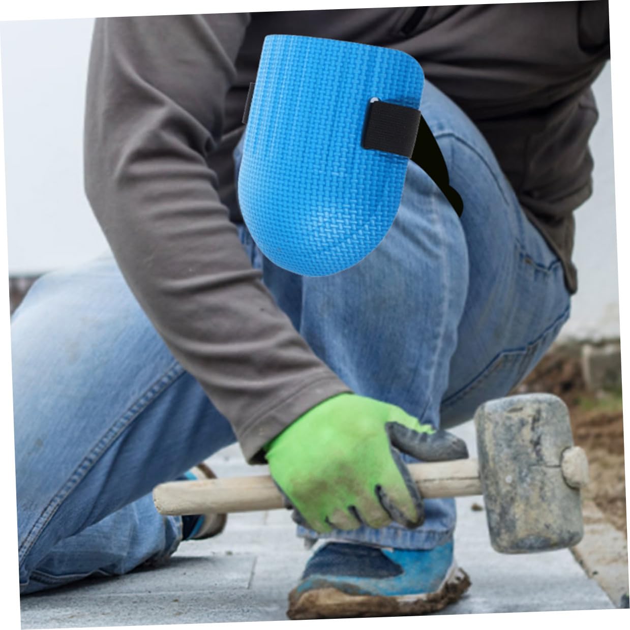 Work Kneepads for Men and Women, Safety Construction Knee Pads with Foam Cushioning, Non-slip Flooring and Gardening Knee Pads, 2 Pairs (blue and Black)
