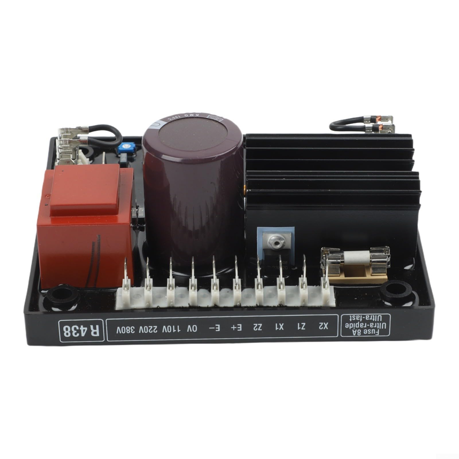 Avr R438 Regulador de voltaje automático Pcb para generador Leroy Somer, compatible con Arep o PMG, se adapta a la serie 1000/3000, negro, para equipos de energía industrial
