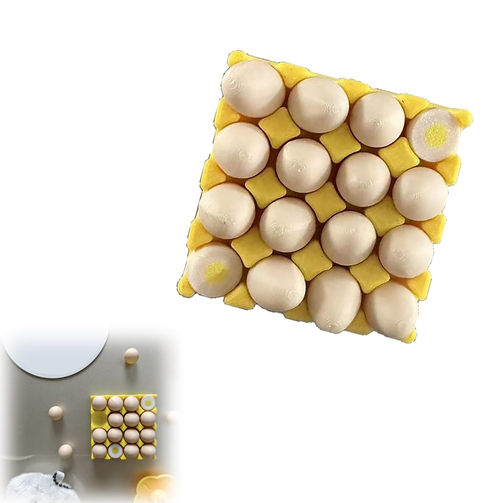 Tfaoys Yellow 3D Printed Eggs Refrigerator Magnets Fridge Magnet For Whiteboard, Locker Map Whiteboard Stickers For Kitchen, Offices, Classroom, School Decorative Fridge Magnets