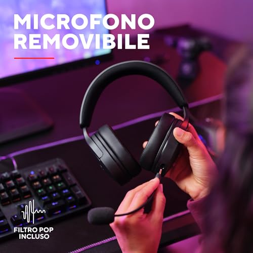 GXT 489 Fayzo Cuffie Gaming per PC, PS5, PS4, Xbox Series X|S, Switch, Mobile, Jack Audio 3.5 mm, 85% Plastica Riciclata, Over-Ear Cuffie con Microfono Noise Cancelling - Nero - Cuffia gaming - Immagine 6