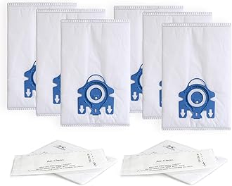 Replacement Airclean GN 3D Bags Compatible with Miele Classic C1, Complete C1, Complete C2, Complete C3, S227/S240, S270,S400,S2,S5,S8 Series Canister Vacuum Cleaner (6 Pack Dust Bags + 2 Set Filters