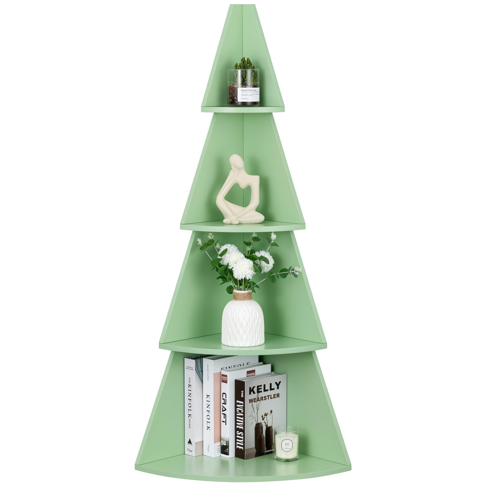 Großes Weihnachtsbaum-Regal Aus Holz Mit 4 Etagen, Ca. 140 X 41 X 9 Cm