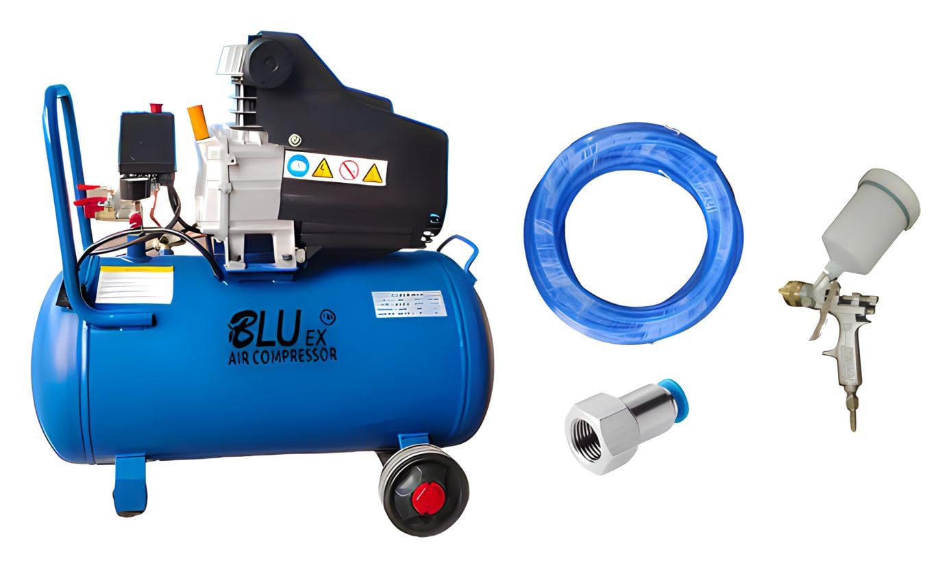 BLUEX 02HP 50L Lubricated Air Compressor Combo Pack with Air Nozzle ...