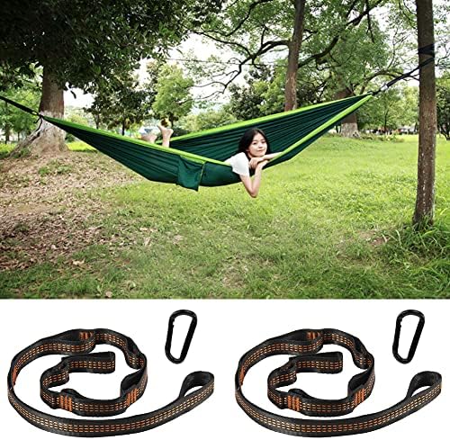Hammock Straps 2 Pack 2M Outdoor Camping Hammock Tree Accessories Yoga Swing Hanging Belt Heavy Duty Extension Loop Suspension System With 2 Carabiner Hooks