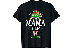 Mama Elf, The Christmas Mom Matching Mom & Sibling Funny Family Holiday T-Shirt