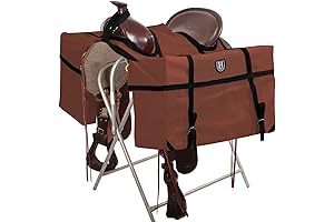 Harrison Howard Pair of Sturdy Over-The-Horn Saddle Pack Pannier Bags: Durable, Contoured...