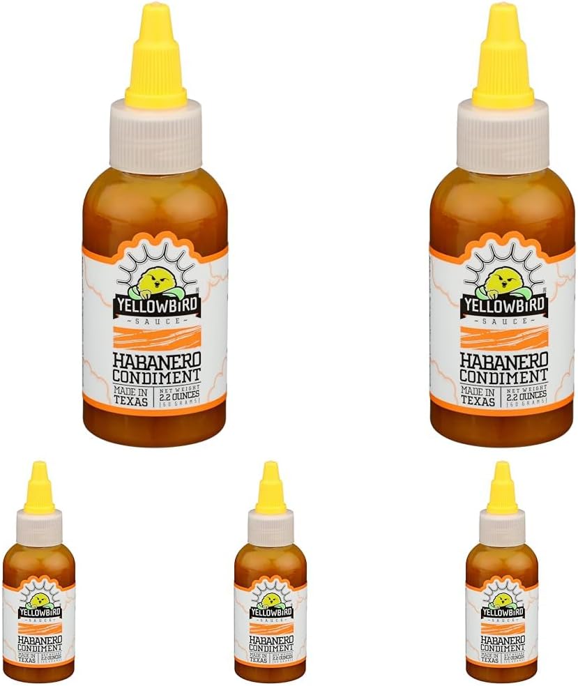YELLOWBIRD SAUCE Habanero Condiment, 2.2 OZ (Pack of 5)