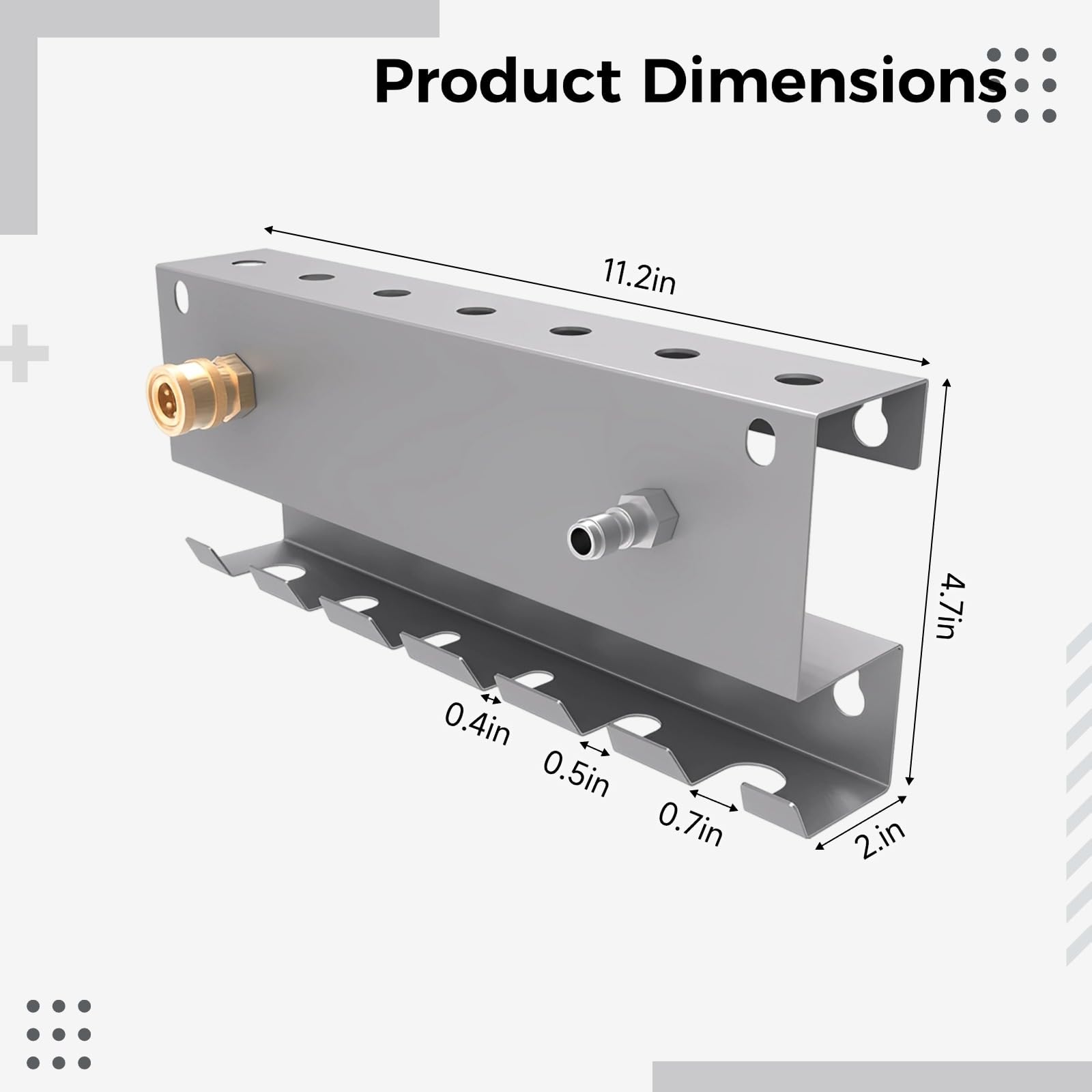 Szary 11,2 x 4,7 x 2 W Metalowy Uchwyt Do Montażu Na Ścianie Pistolet Do Myjki Ciśnieniowej I Piankowy Uchwyt Armaty, Stojak do Przechowywania Narzędzi, Uchwyt Dyszy, 7 Otwory 6 Sloty