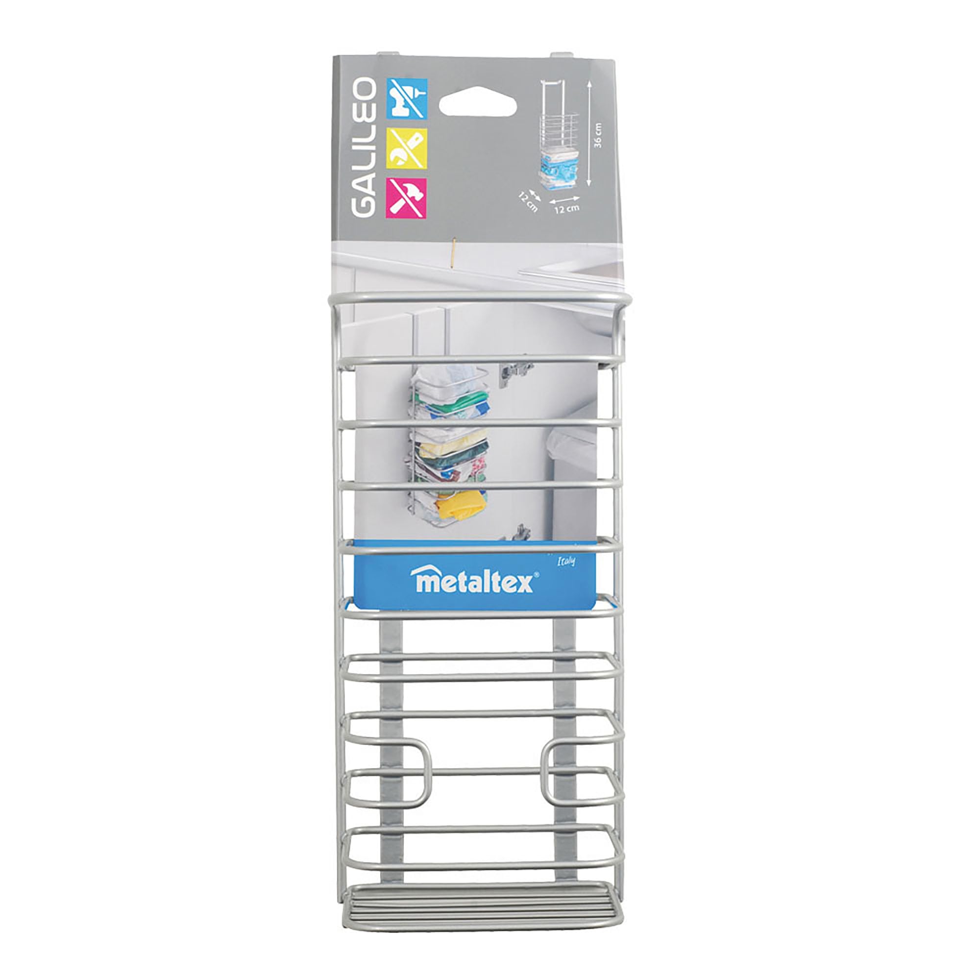 Metaltex GALILEO - Soporte-Dispensador Bolsas. Sin Taladar. Acabado POLYTHERM color Gris