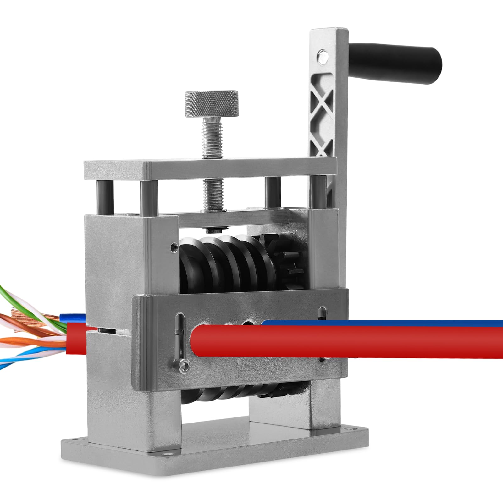 Máquina peladora de cables con 6 canales y 5 cuchillas, 3,4-17 mm manual o taladradora, pelacables para pelar cables monofilamentos revestidos de varios núcleos