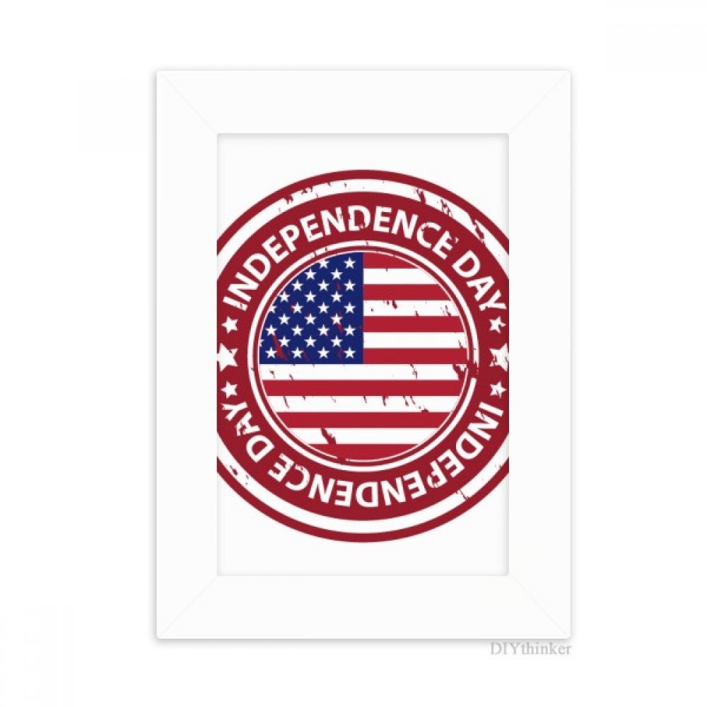 Cadre photo USA 5x7 pouces blanc pour bureau et peinture d'art multicolore