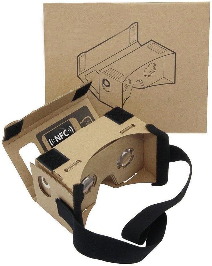YENVINE Google Cardboard Immersive 3D VR Virtual Reality Cardboard Box VR Headset with Lengthened Head Strap Nose Pad VR Cardboard Glasses for most Smart phone (v1.0)