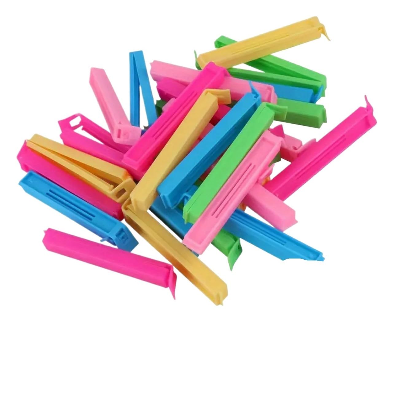 10pcs Random Colors Reusable Plastic Bag Sealing Clips Assorted Durable Kitchen Storage(Random Colors-20pcs)