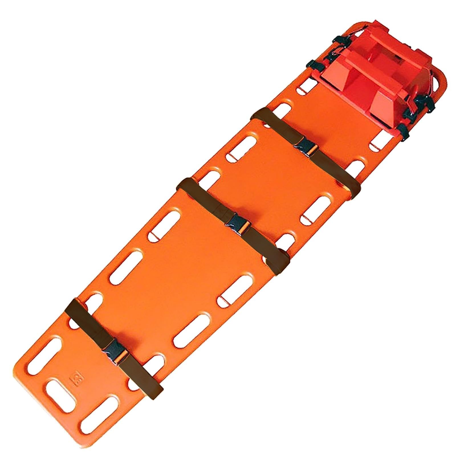 SGKOMN Emergency Spine Board Stretcher, Lightweight Foldable Backboard,Emergency Spine Board with Head Immobilizer and Straps, Floating Stretcher for Patient Transport and Rescue in Water