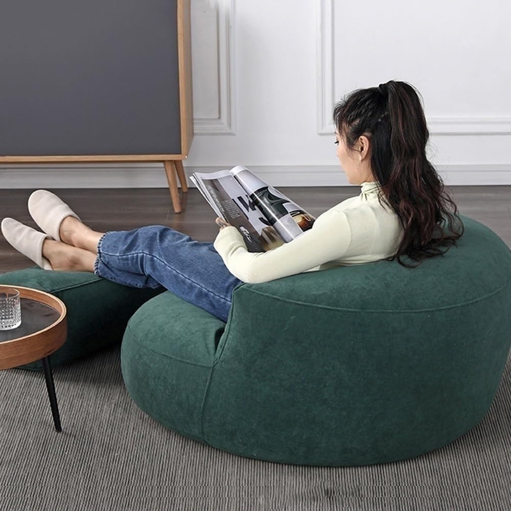 SXBCyan Bean Bag Chair （No Filler） Chenille Bean Bag Cover Pouf with Ottoman Beanbag Chair Lazy Armchair Couch for Floor Seating,Lounge Relaxing,Video Games,Movie Night (Color : Brown, Size : Empty