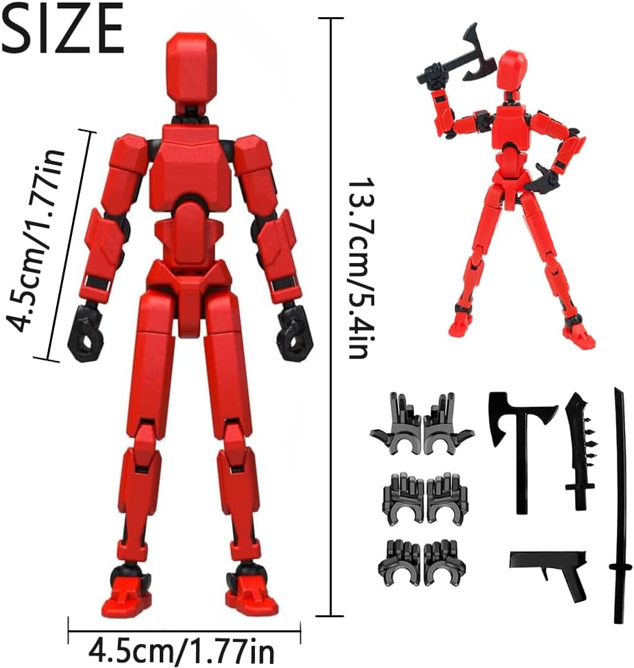 Assembly Completed Titan 13 Action Figure,2025 New Lucky Robot 13 Action Figures,3D Printed Action Figure,Nova 13 Figure Desktop Decorations Game Gifts (Assembly Required-Red) - Image 4