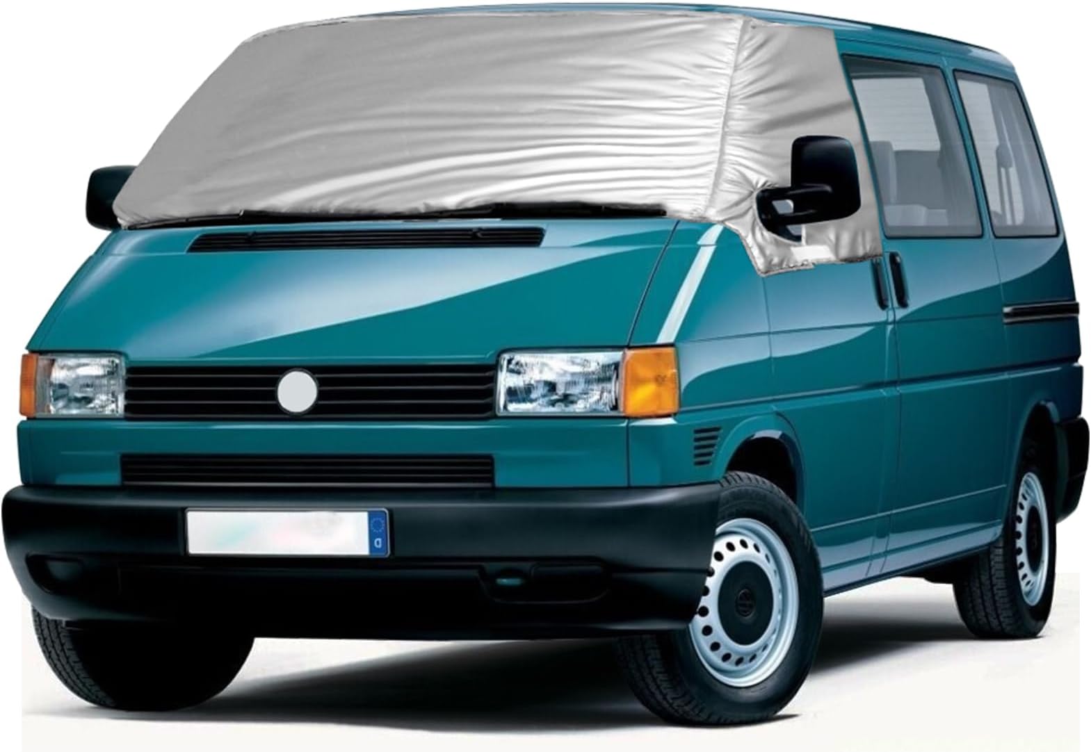 Opaltool External Thermal Windscreen Cover for VW T4, Luxury Front Windscreen Wrap Cover, Foldable Thermal Windscreen Cover Silver Wrap Black Out Screen Campervan