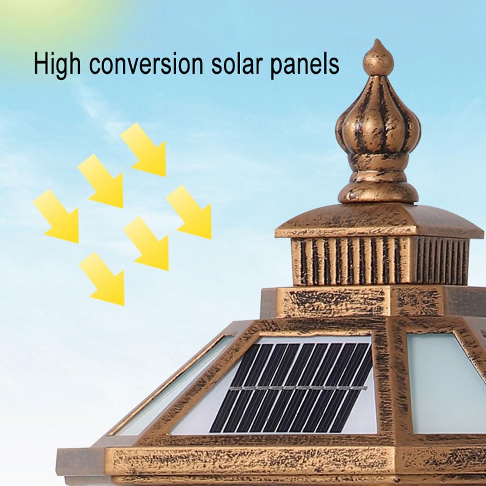 Farola Solar para Exteriores, Columna Cuadrada, Moderna, de Aluminio, para terraza, jardín, Patio y Piscina.