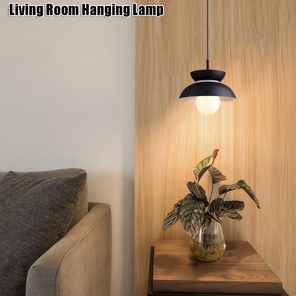 E27 Base Ceiling Pendant Light, American-Style Metal Chandelier, Personalized Single-Head Hanging Lamp Shade, Decorative Lighting Fixture for Hallways and Entryways