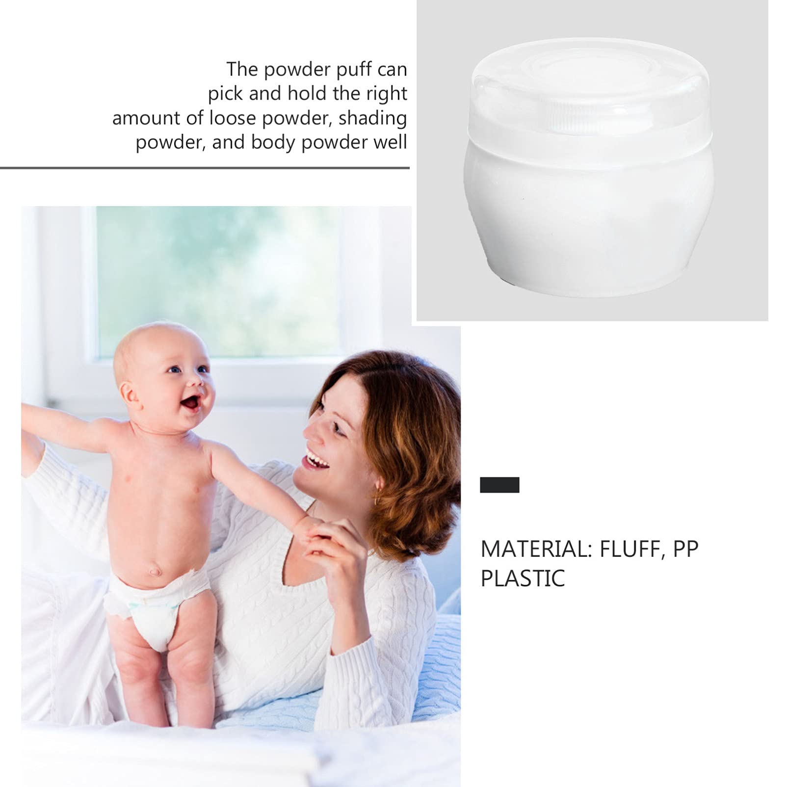 TOYANDONA 2 Ensembles Bébé Houppette Boîte Moelleux Corps Après- Bain Poudre Cas Bébé Soins Visage Corps Villosités Powder Puff Récipient Maquillage Cosmétique Poudre De Titulaire avec