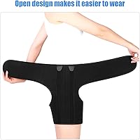 Vista 3 de Envoltura de compresión de ingle, soporte de cadera con 2 barras de soporte de resorte integradas, diseño abierto, doble presión y ajuste