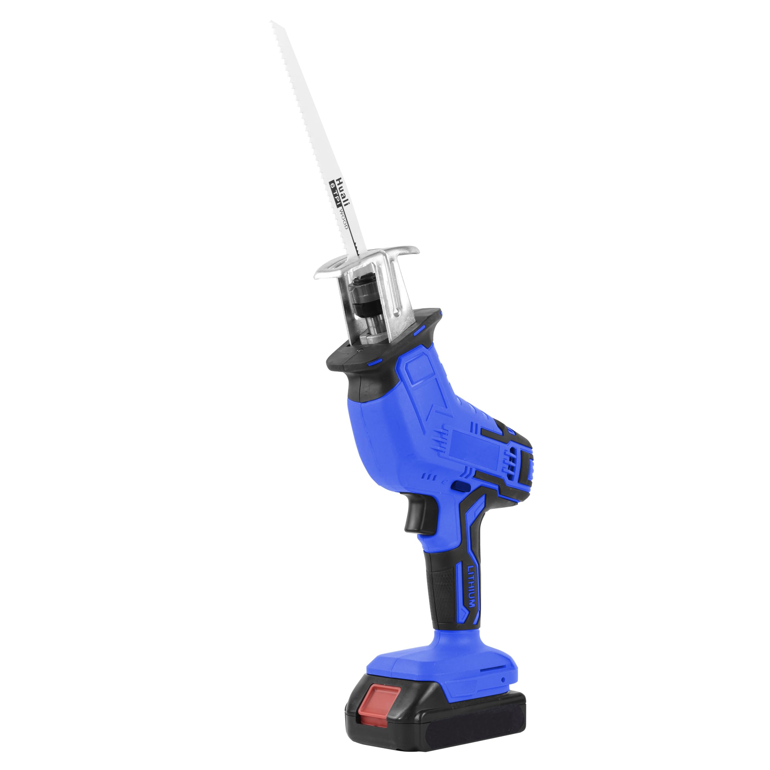 Sega Alternativa a Batteria 24V, Velocità Variabile 0-3000rpm, Freno Elettrico, Cambio Lama Senza Attrezzi, Taglio Legno 100mm, Metallo 2mm, Plastica 100mm, Impugnatura Ergonomica, Alta Potenza, Blu